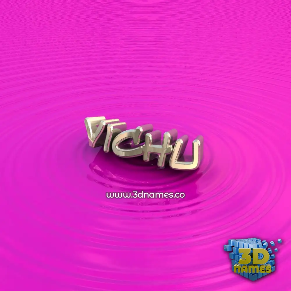 vichu in Pink Graffiti style - 3D name wallpaper