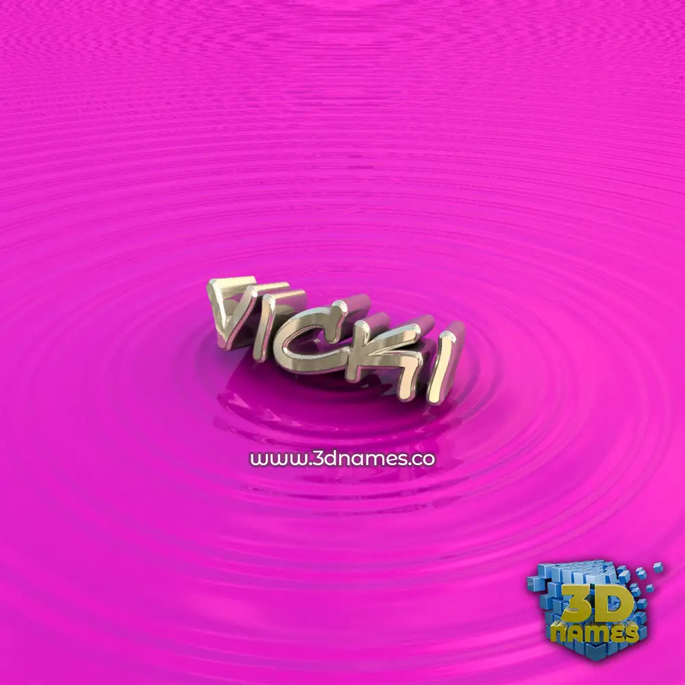 vicki in Pink Graffiti style - 3D name wallpaper