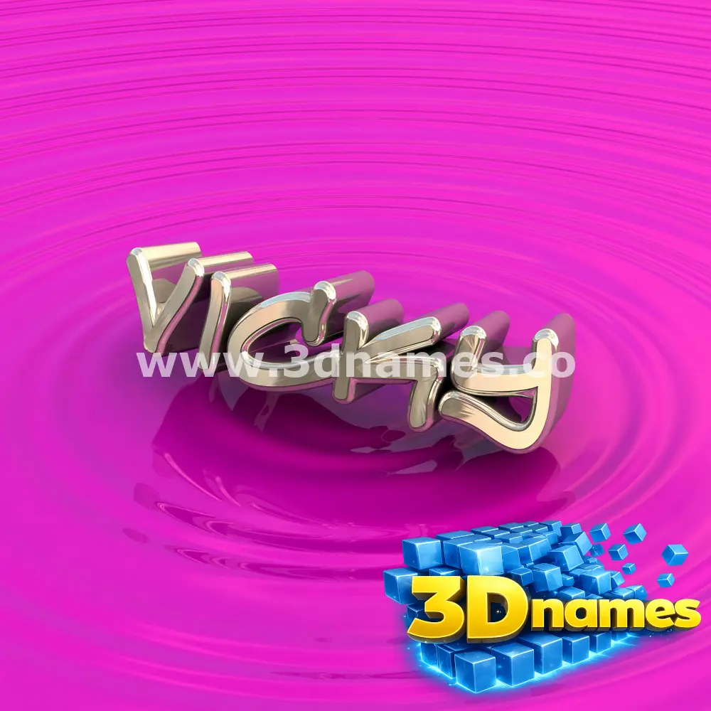 vicky in Pink Graffiti style - 3D name wallpaper