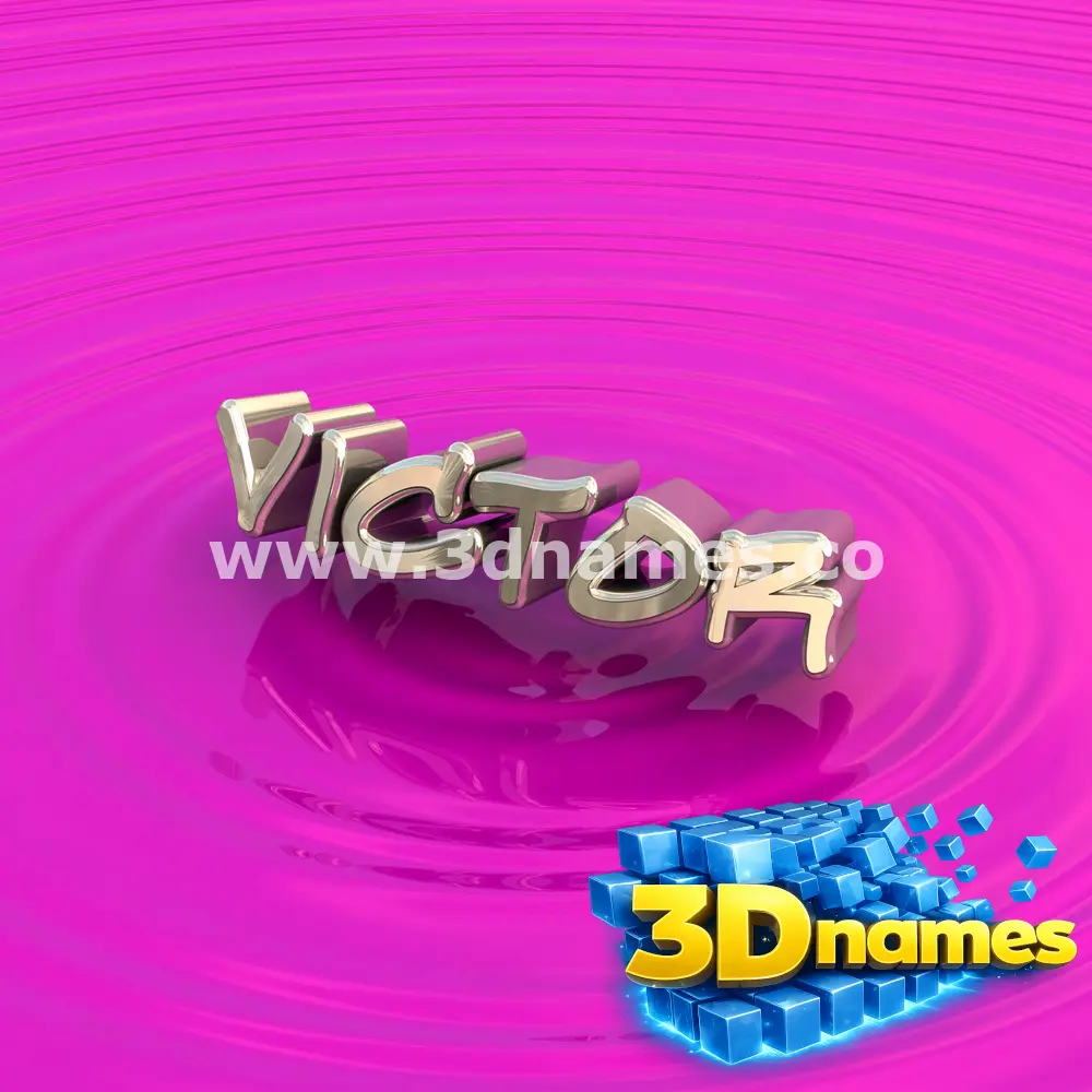 victor in Pink Graffiti style - 3D name wallpaper