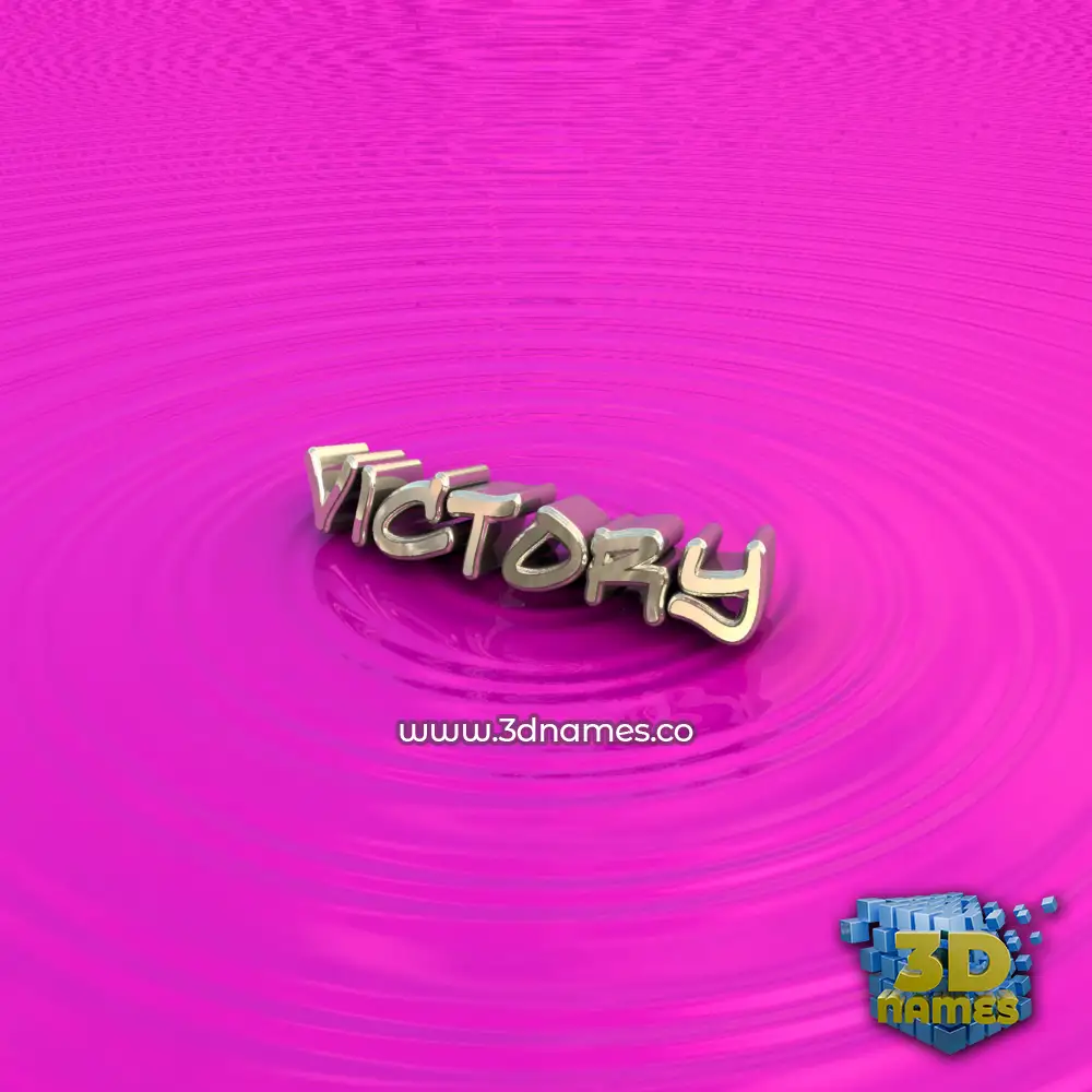 victory in Pink Graffiti style - 3D name wallpaper