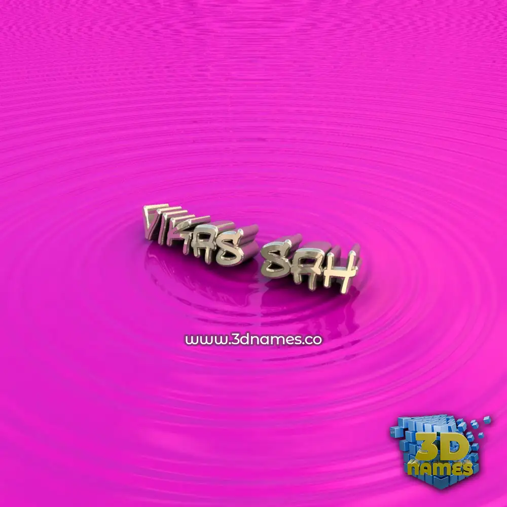 vikas sah in Pink Graffiti style - 3D name wallpaper