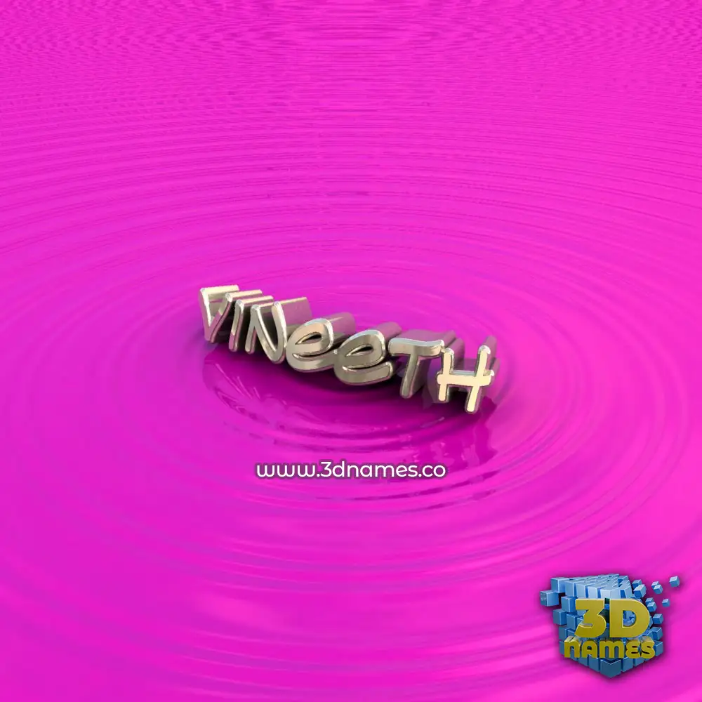 vineeth in Pink Graffiti style - 3D name wallpaper