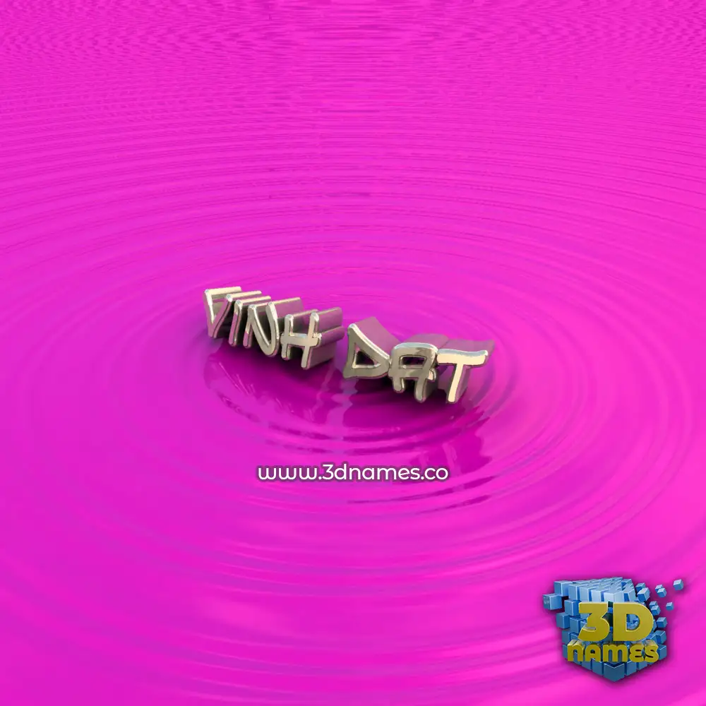 vinh dat in Pink Graffiti style - 3D name wallpaper