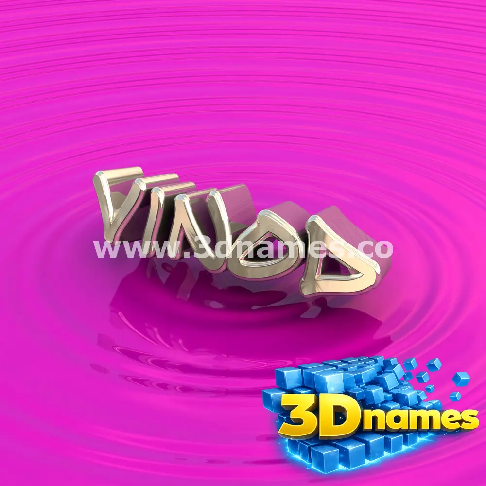 vinod in Pink Graffiti style - 3D name wallpaper
