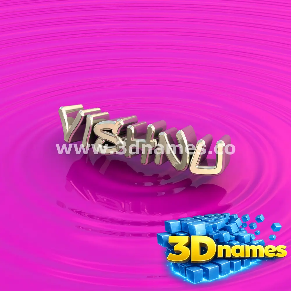 vishnu in Pink Graffiti style - 3D name wallpaper