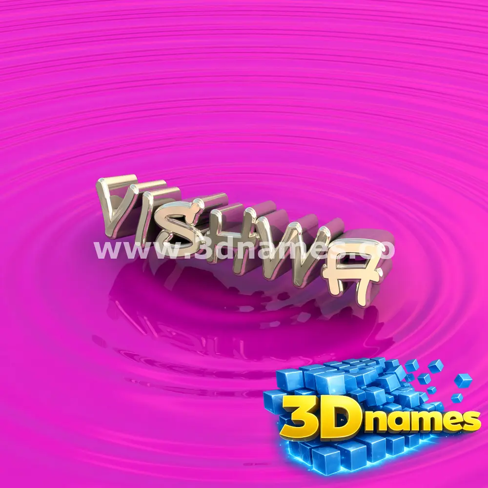 vishwa in Pink Graffiti style - 3D name wallpaper
