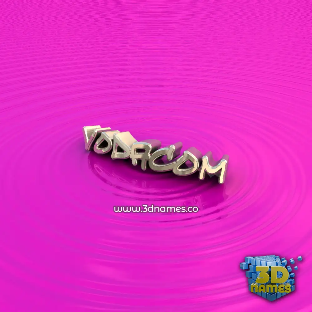 vodacom in Pink Graffiti style - 3D name wallpaper