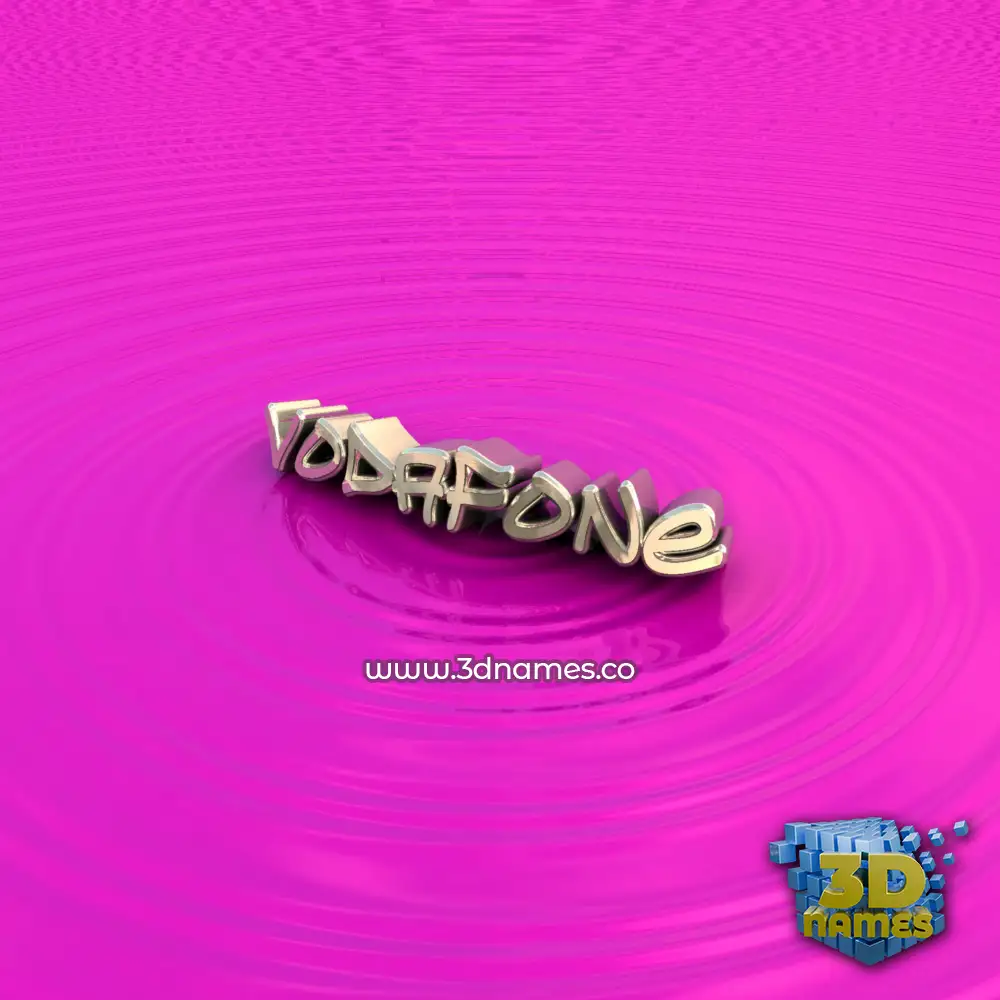 vodafone in Pink Graffiti style - 3D name wallpaper