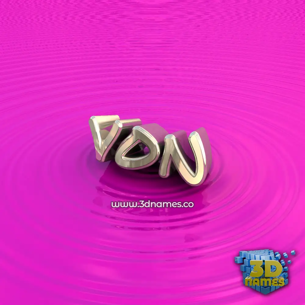 von in Pink Graffiti style - 3D name wallpaper