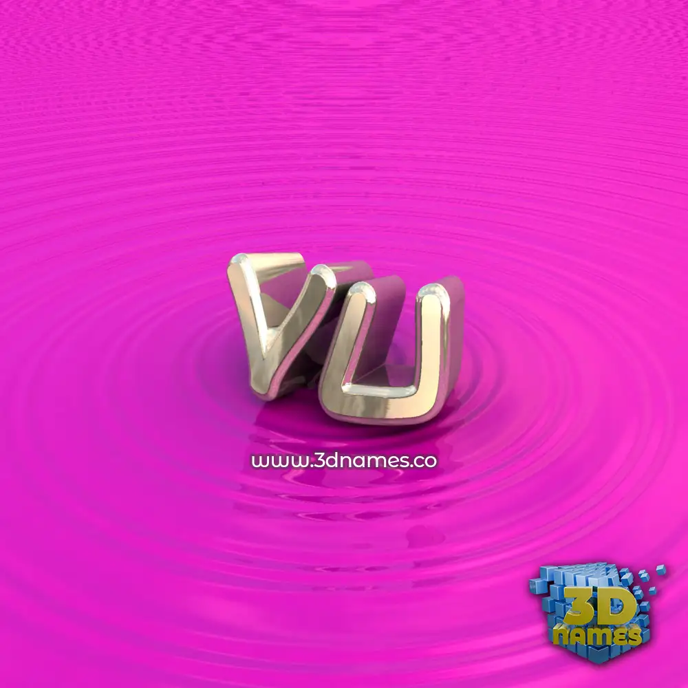 vu in Pink Graffiti style - 3D name wallpaper