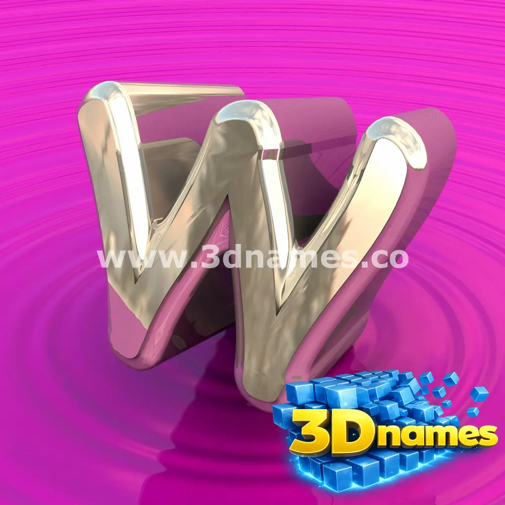 w in Pink Graffiti style - 3D name wallpaper