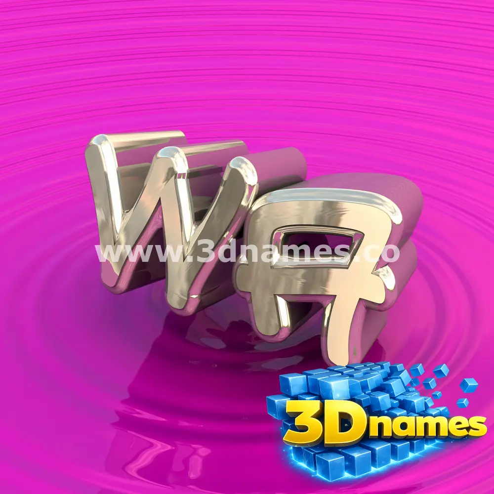 wa in Pink Graffiti style - 3D name wallpaper