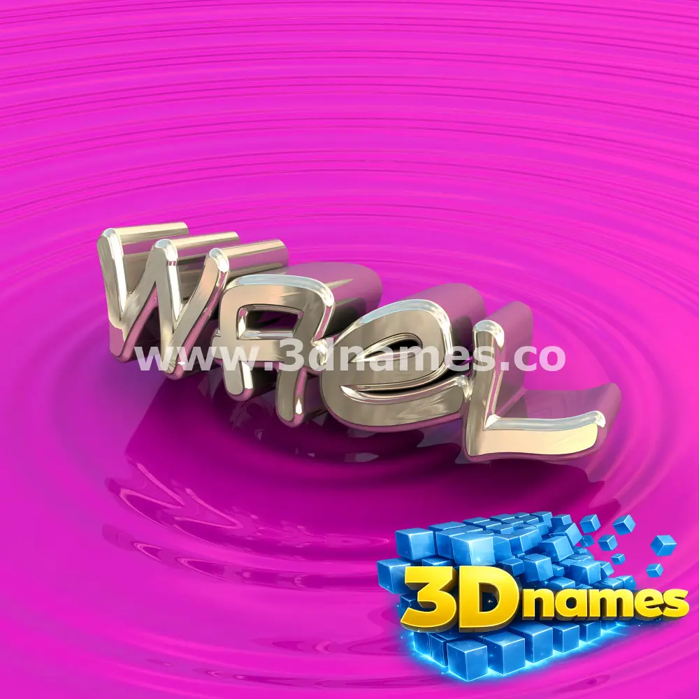 wael in Pink Graffiti style - 3D name wallpaper