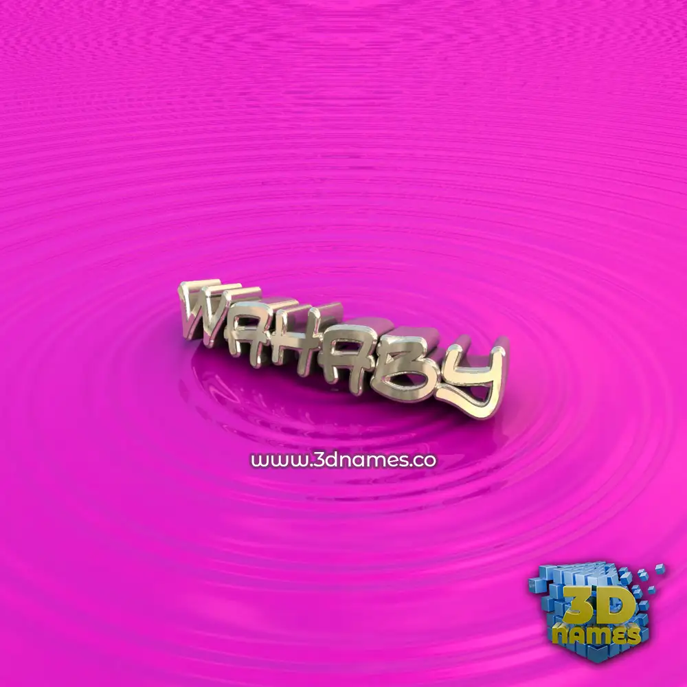 wahaby in Pink Graffiti style - 3D name wallpaper