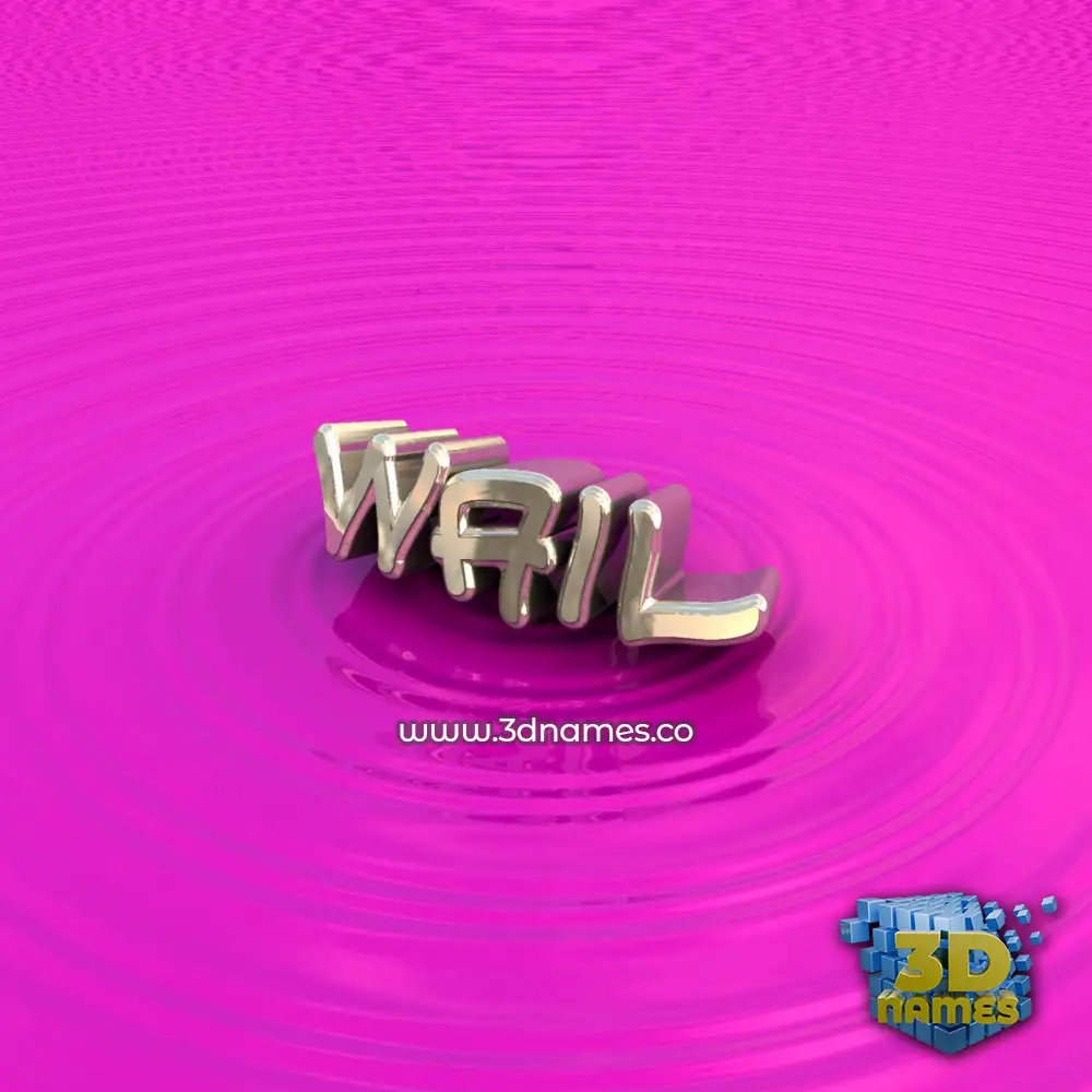 wail in Pink Graffiti style - 3D name wallpaper