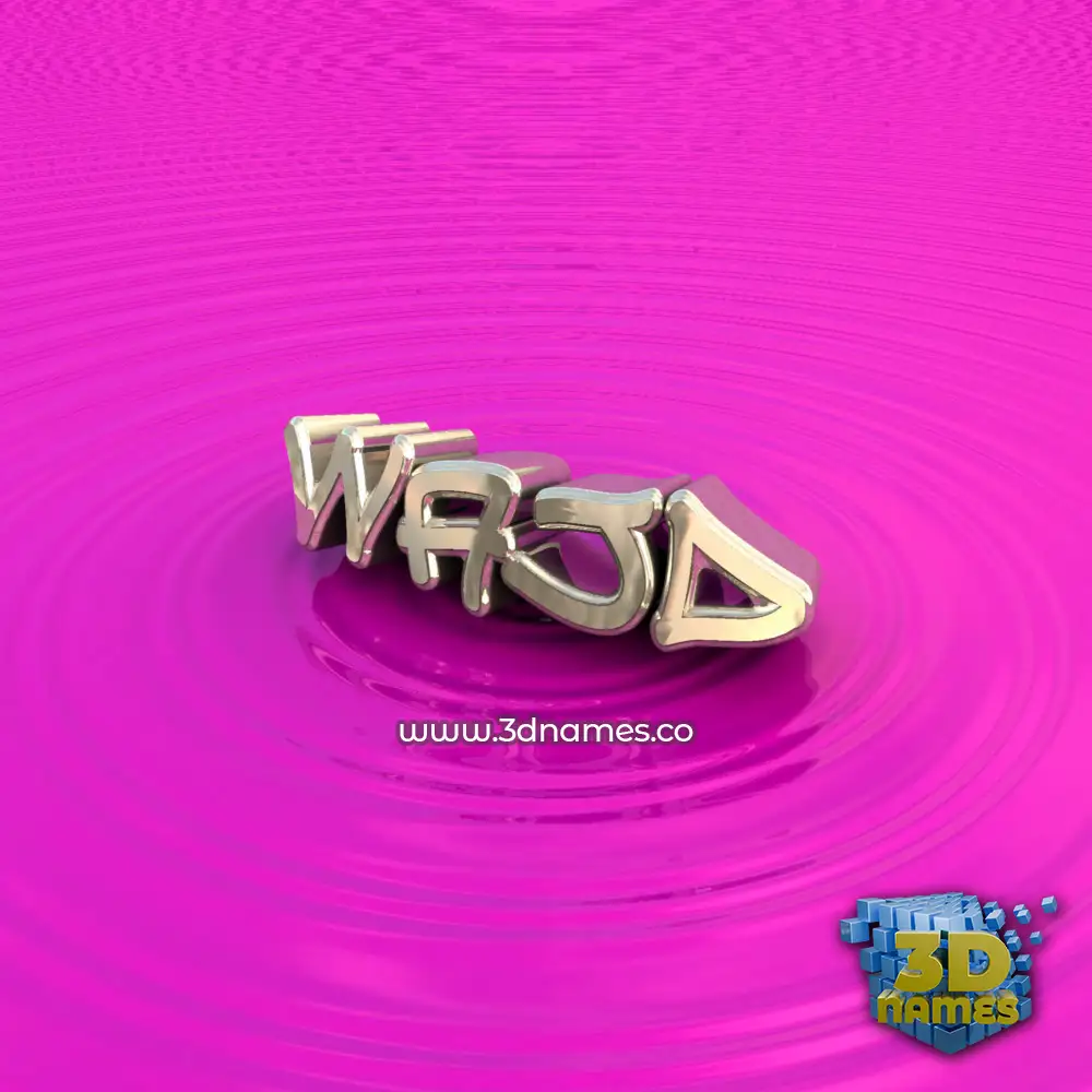 wajd in Pink Graffiti style - 3D name wallpaper