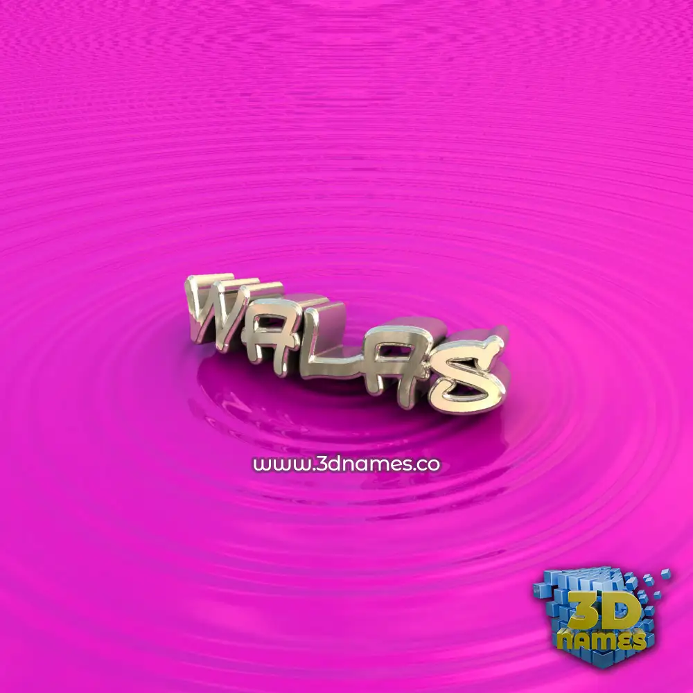 walas in Pink Graffiti style - 3D name wallpaper