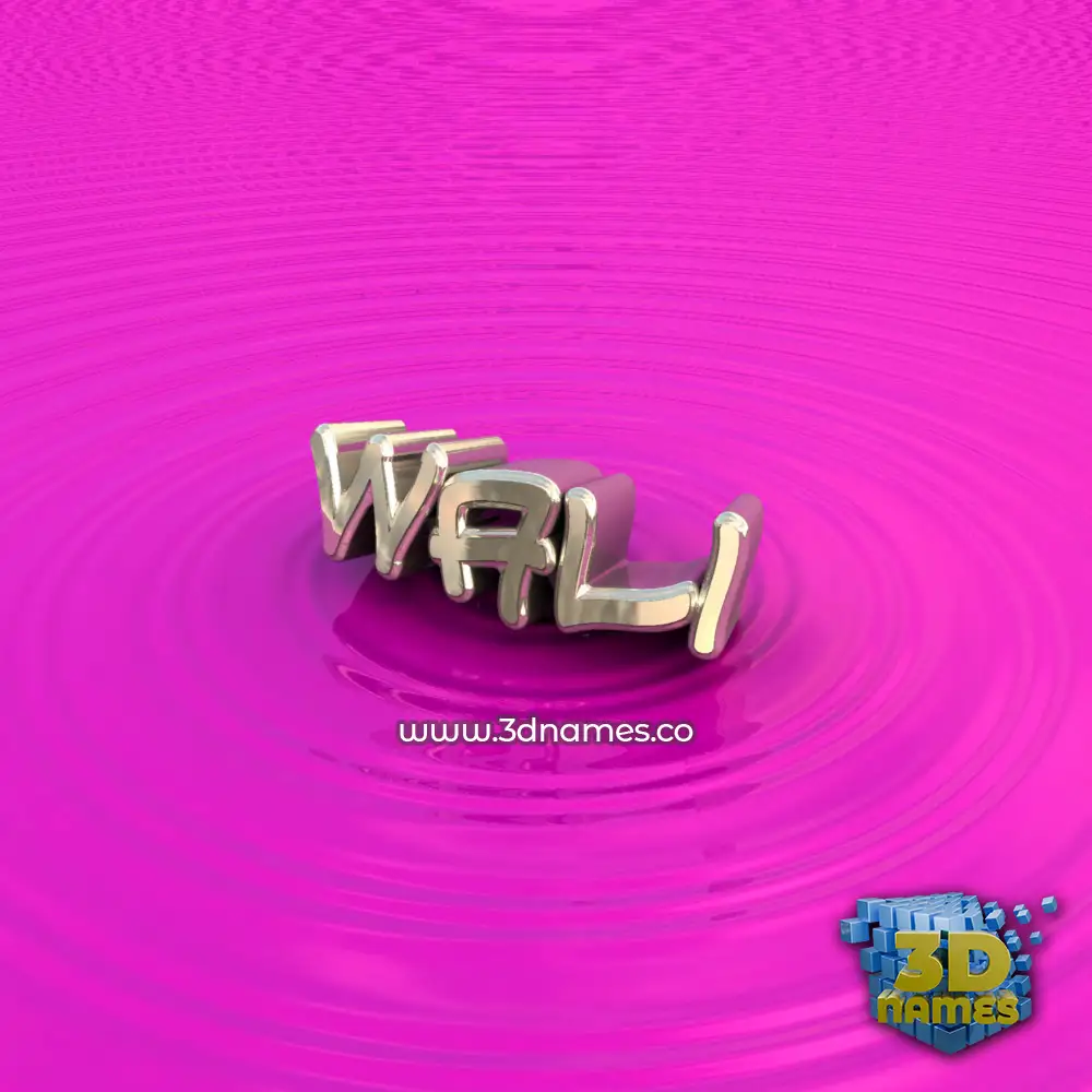 wali in Pink Graffiti style - 3D name wallpaper