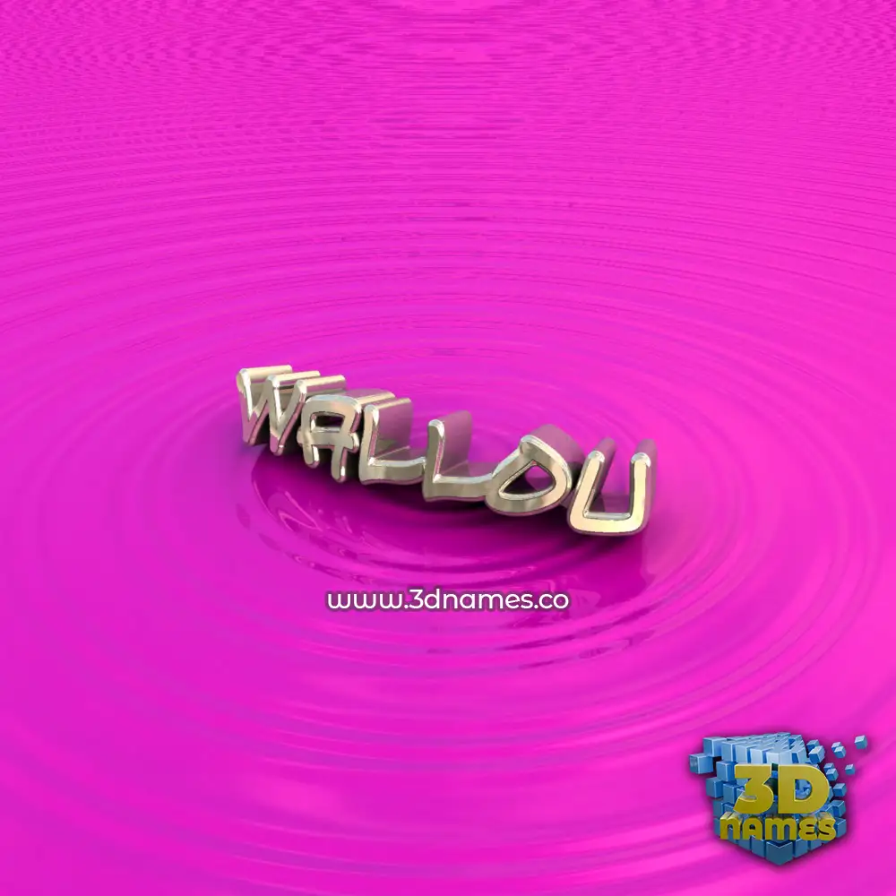 wallou in Pink Graffiti style - 3D name wallpaper