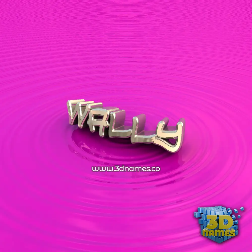 wally in Pink Graffiti style - 3D name wallpaper