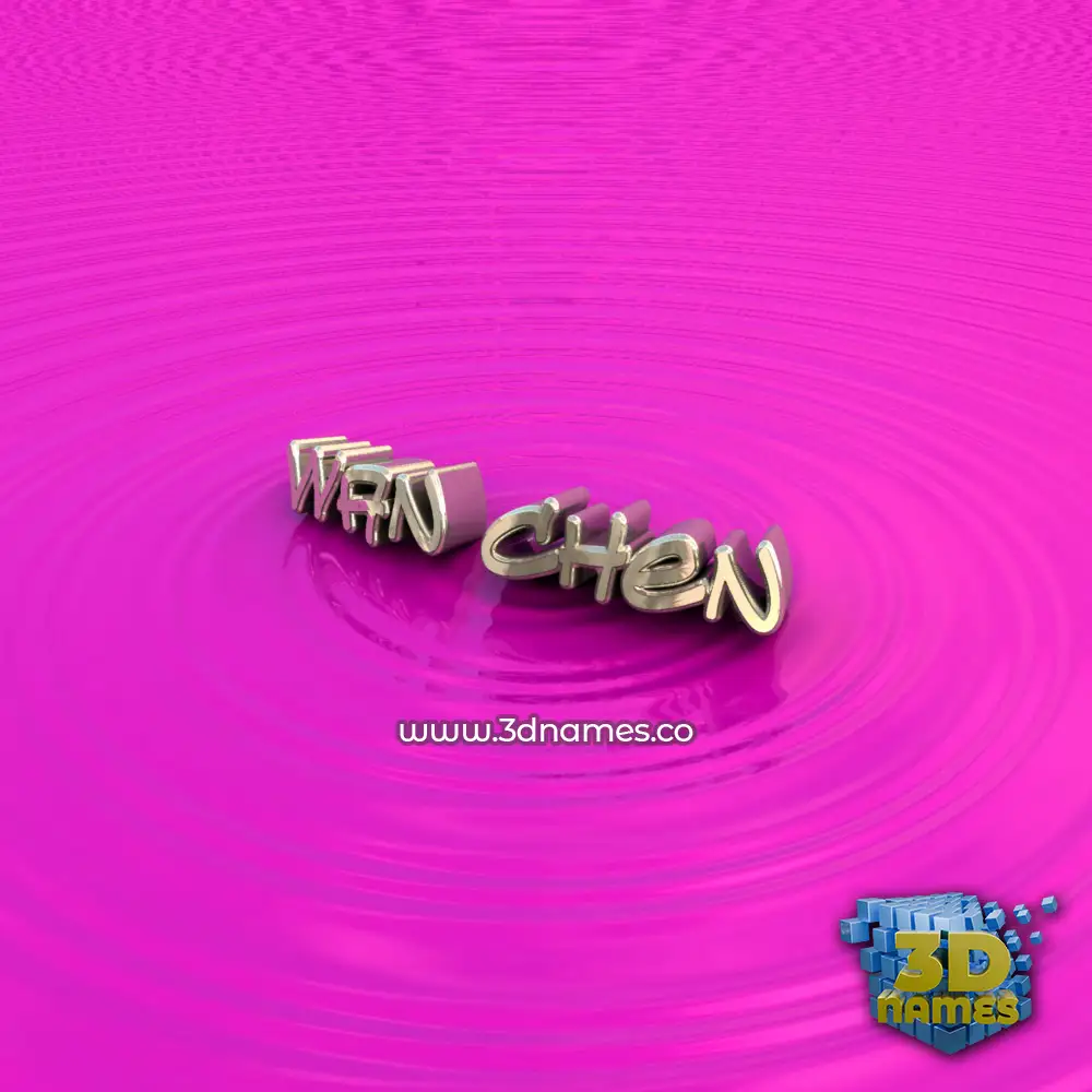 wan chen in Pink Graffiti style - 3D name wallpaper