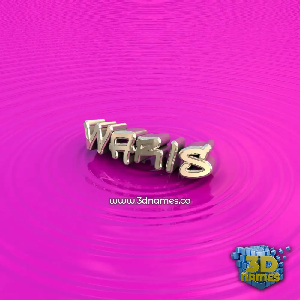 waris in Pink Graffiti style - 3D name wallpaper