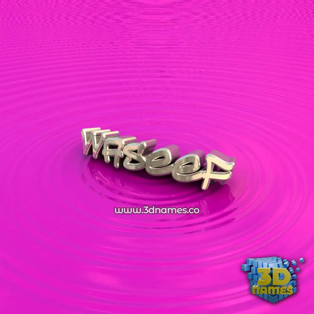 waseef in Pink Graffiti style - 3D name wallpaper