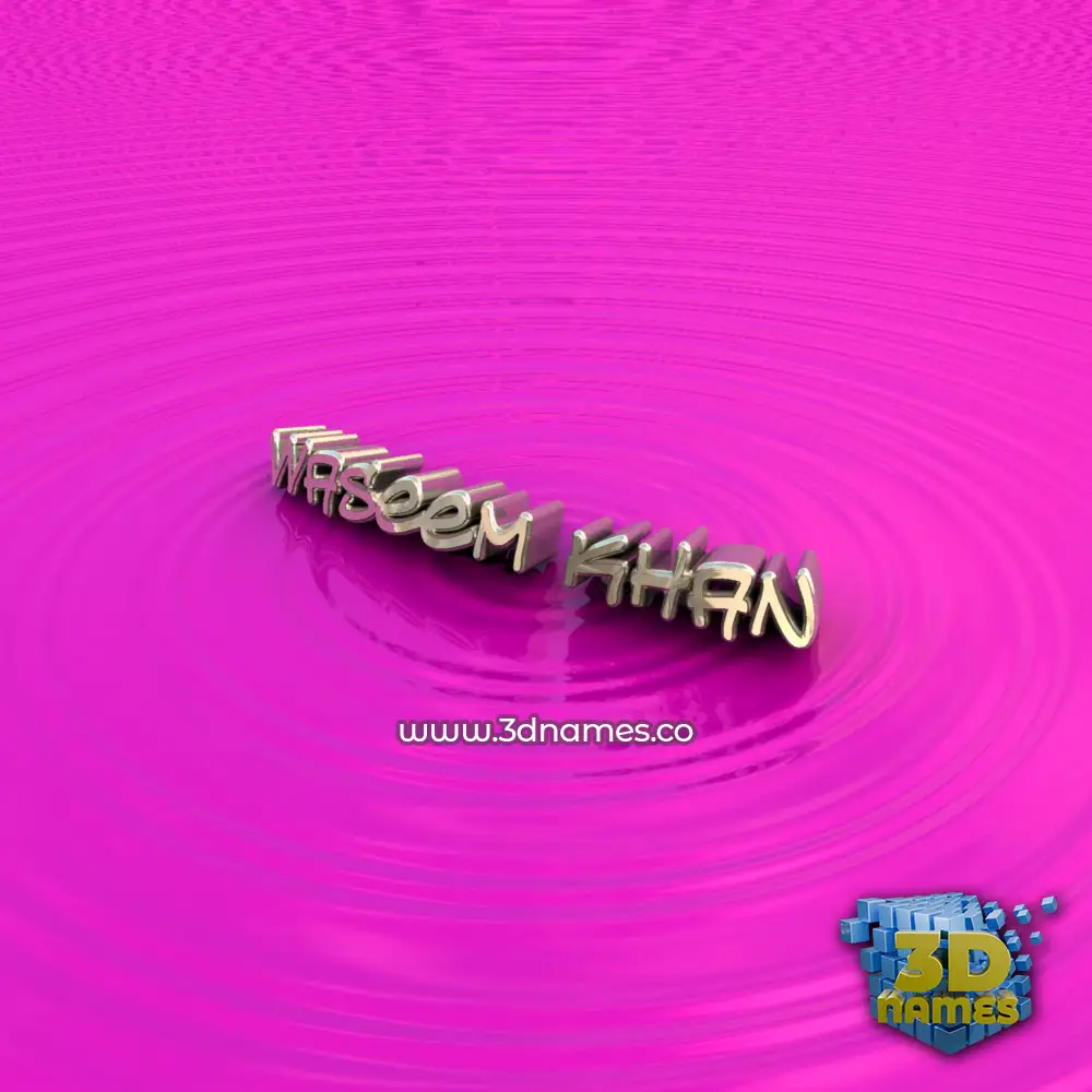 waseem khan in Pink Graffiti style - 3D name wallpaper
