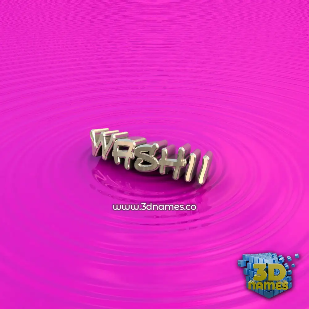 washii in Pink Graffiti style - 3D name wallpaper