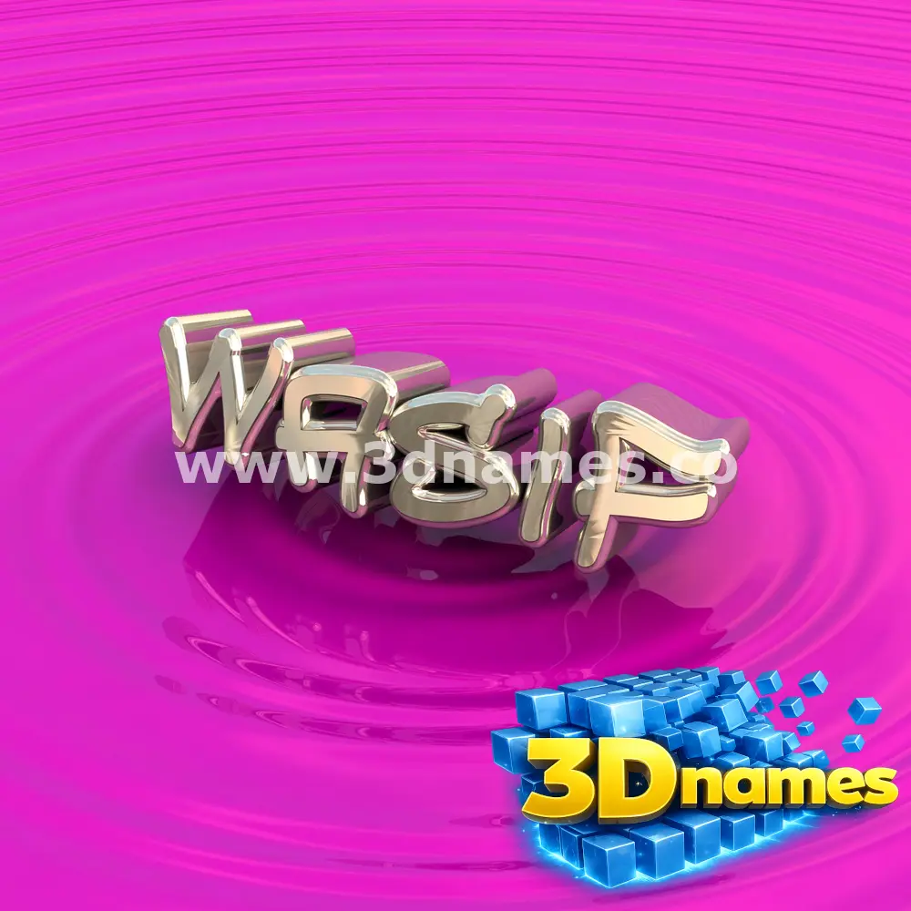 wasif in Pink Graffiti style - 3D name wallpaper