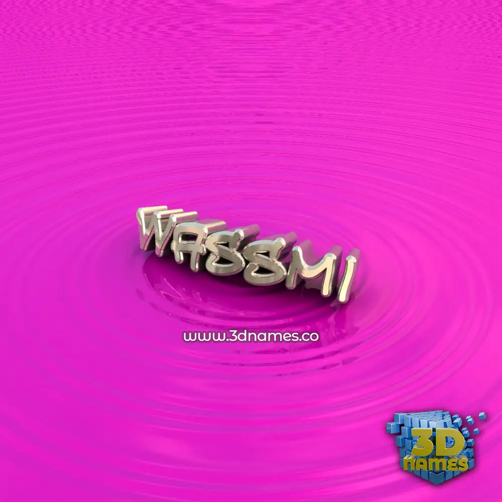 wassmi in Pink Graffiti style - 3D name wallpaper