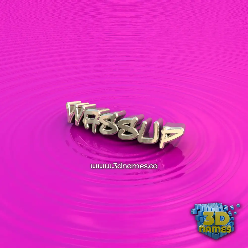 wassup in Pink Graffiti style - 3D name wallpaper