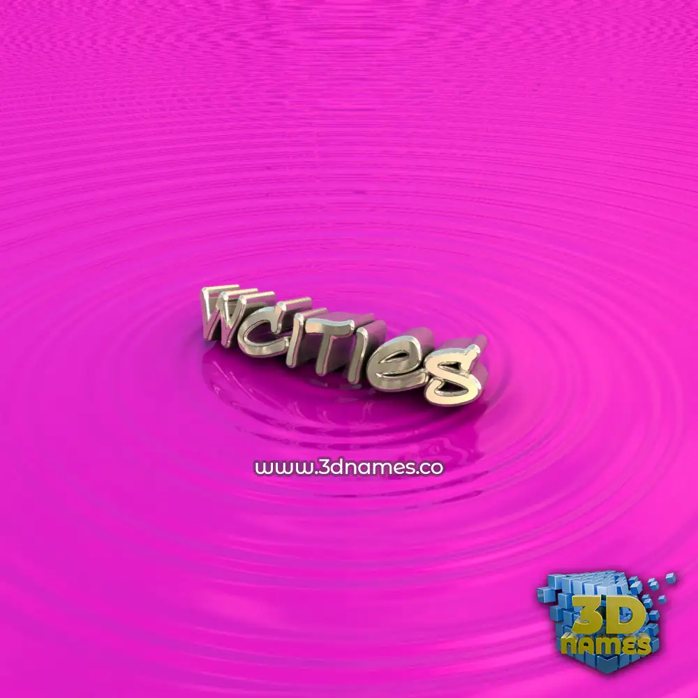 wcities in Pink Graffiti style - 3D name wallpaper
