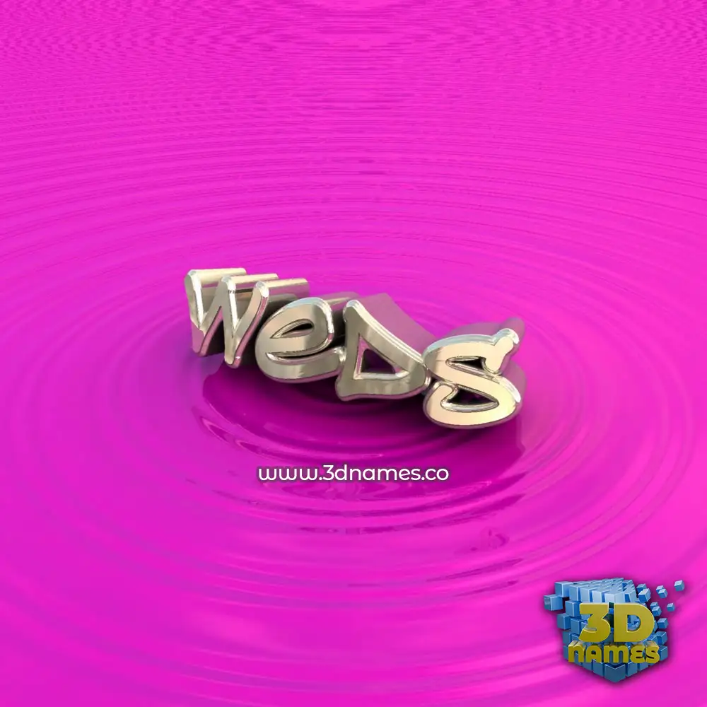weds in Pink Graffiti style - 3D name wallpaper