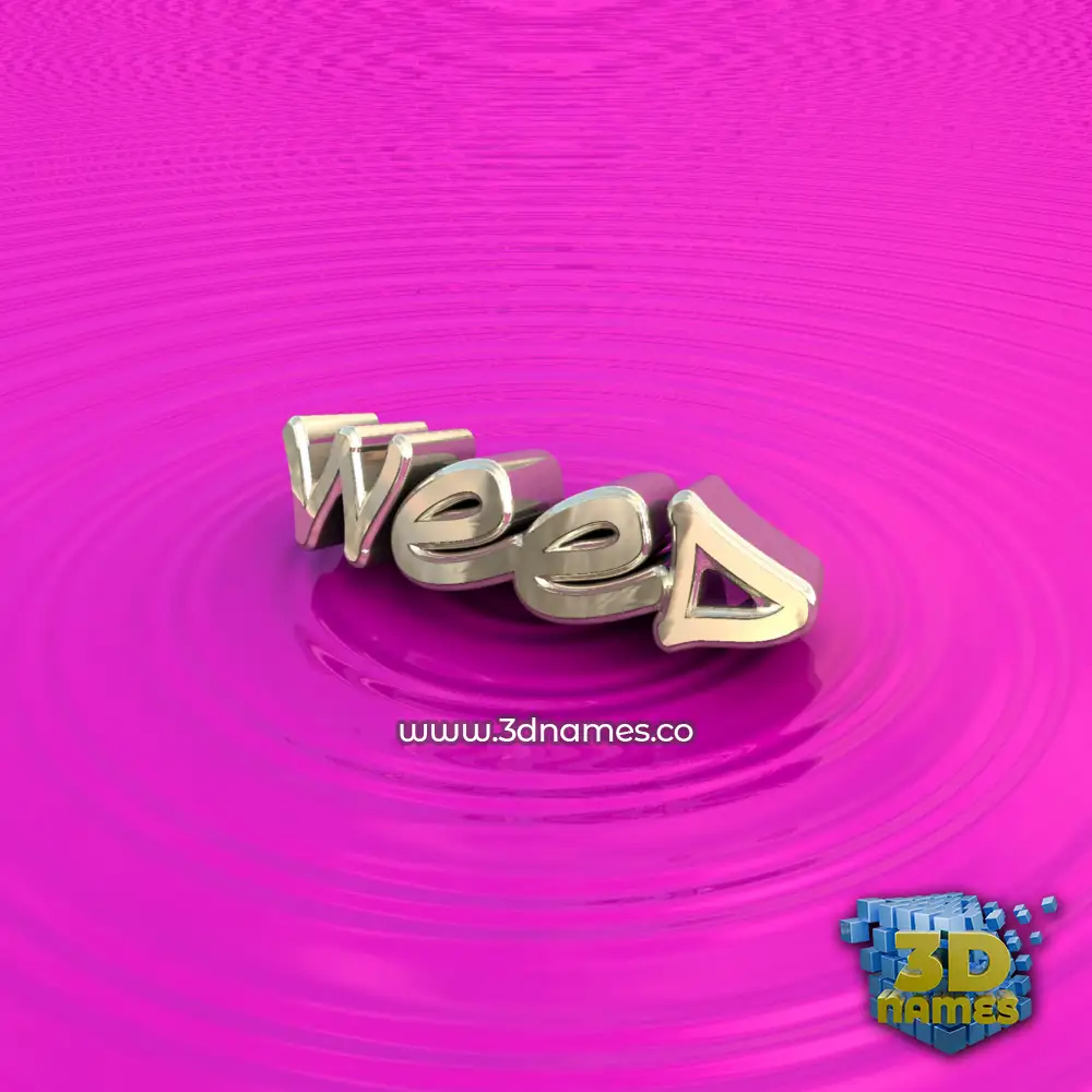 weed in Pink Graffiti style - 3D name wallpaper