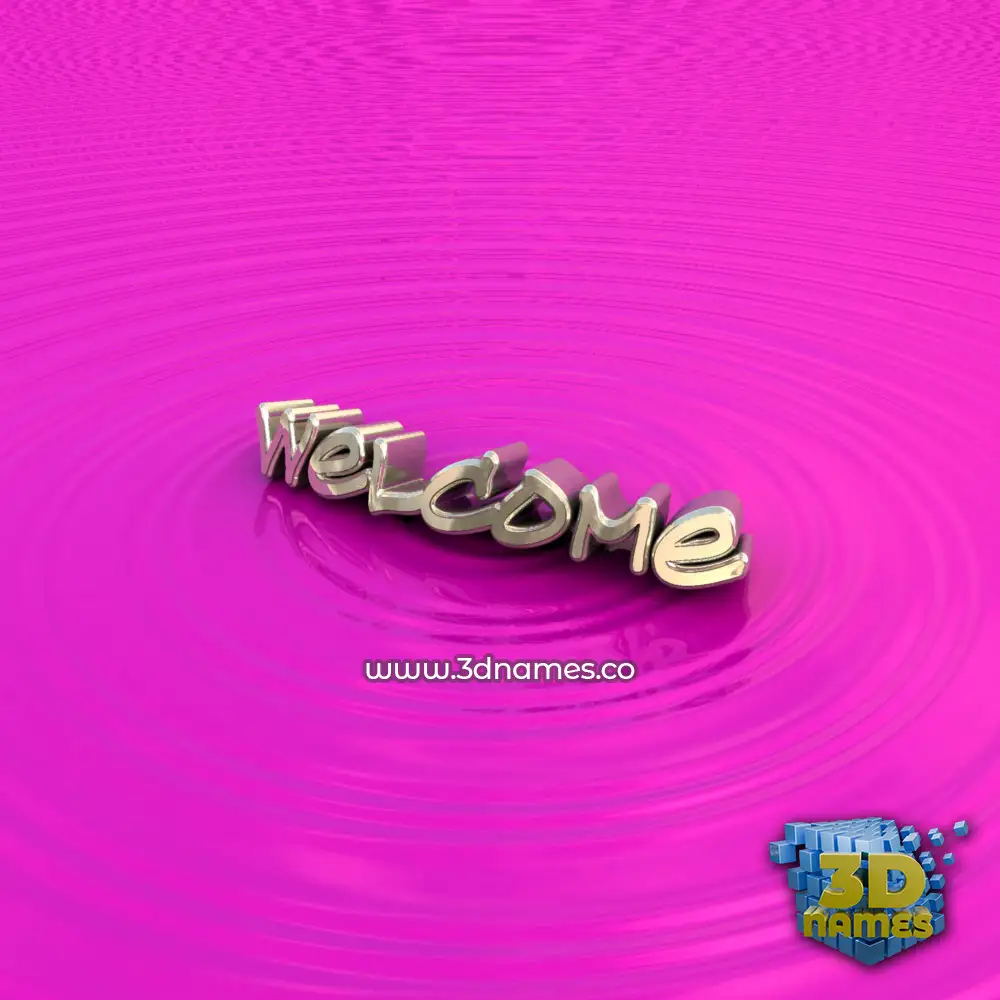 welcome in Pink Graffiti style - 3D name wallpaper