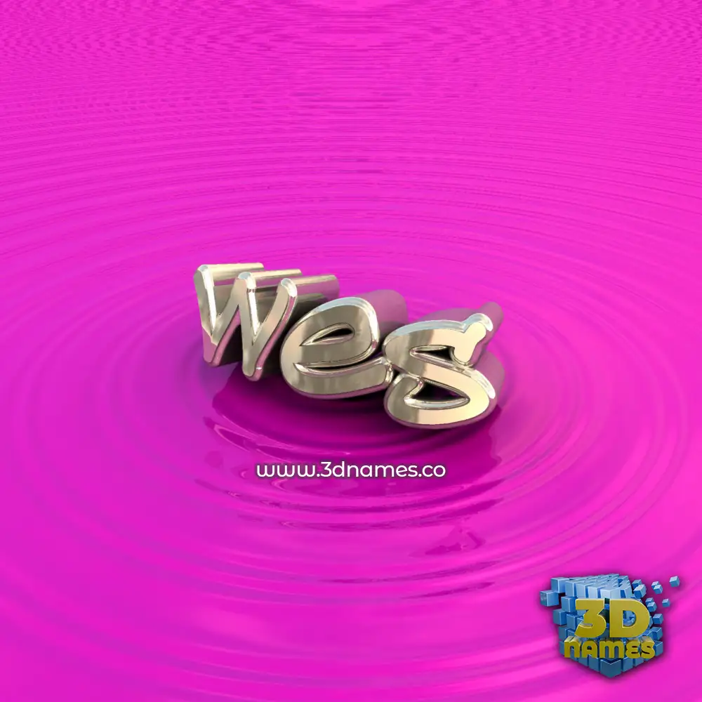 wes in Pink Graffiti style - 3D name wallpaper
