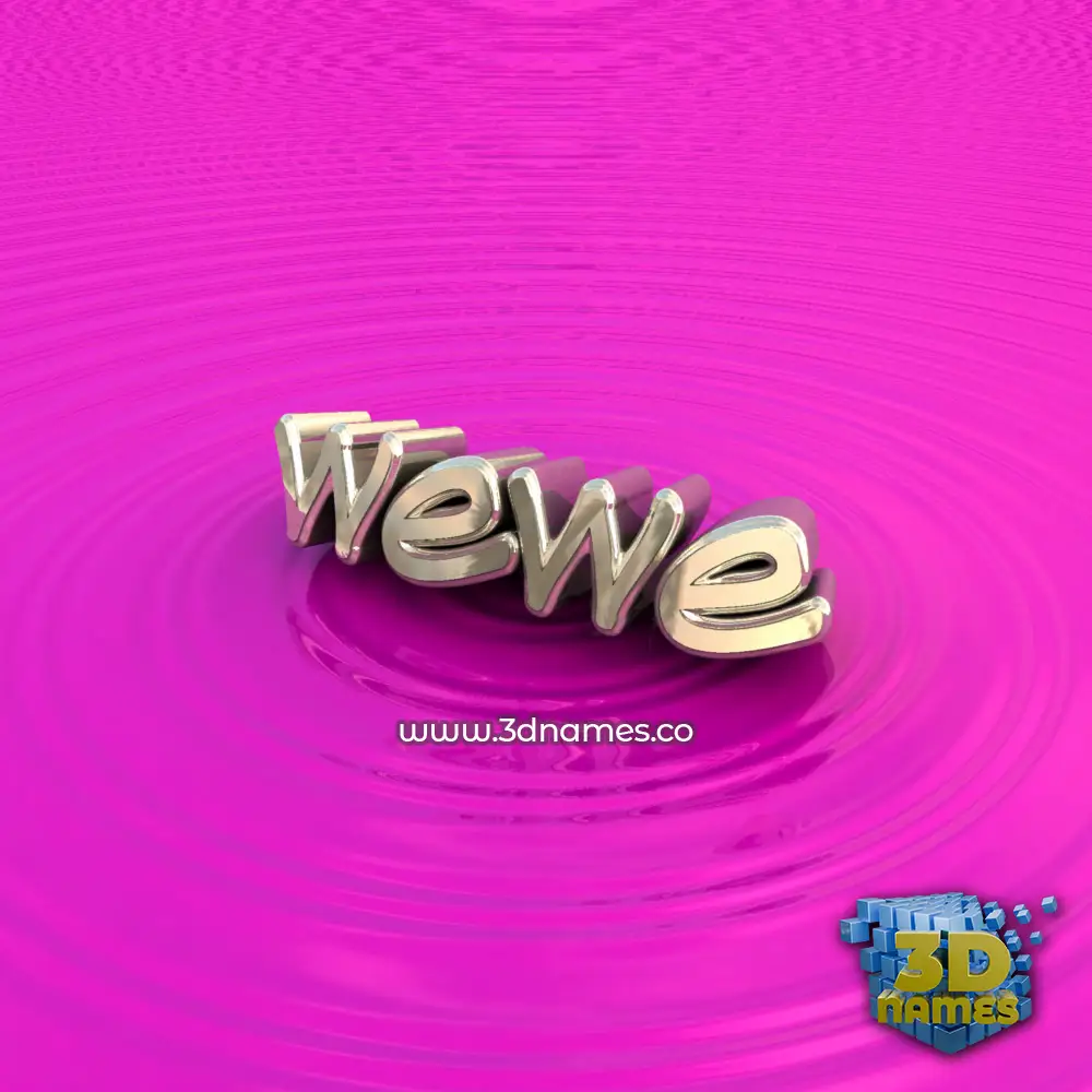 wewe in Pink Graffiti style - 3D name wallpaper
