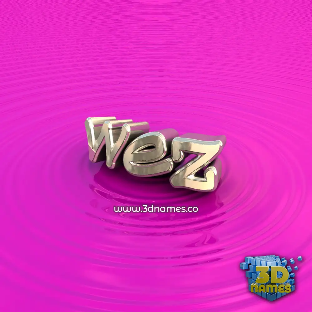 wez in Pink Graffiti style - 3D name wallpaper
