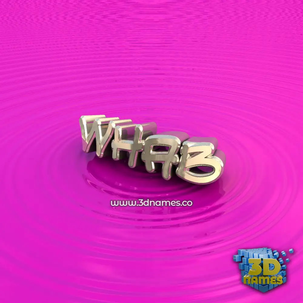 whab in Pink Graffiti style - 3D name wallpaper