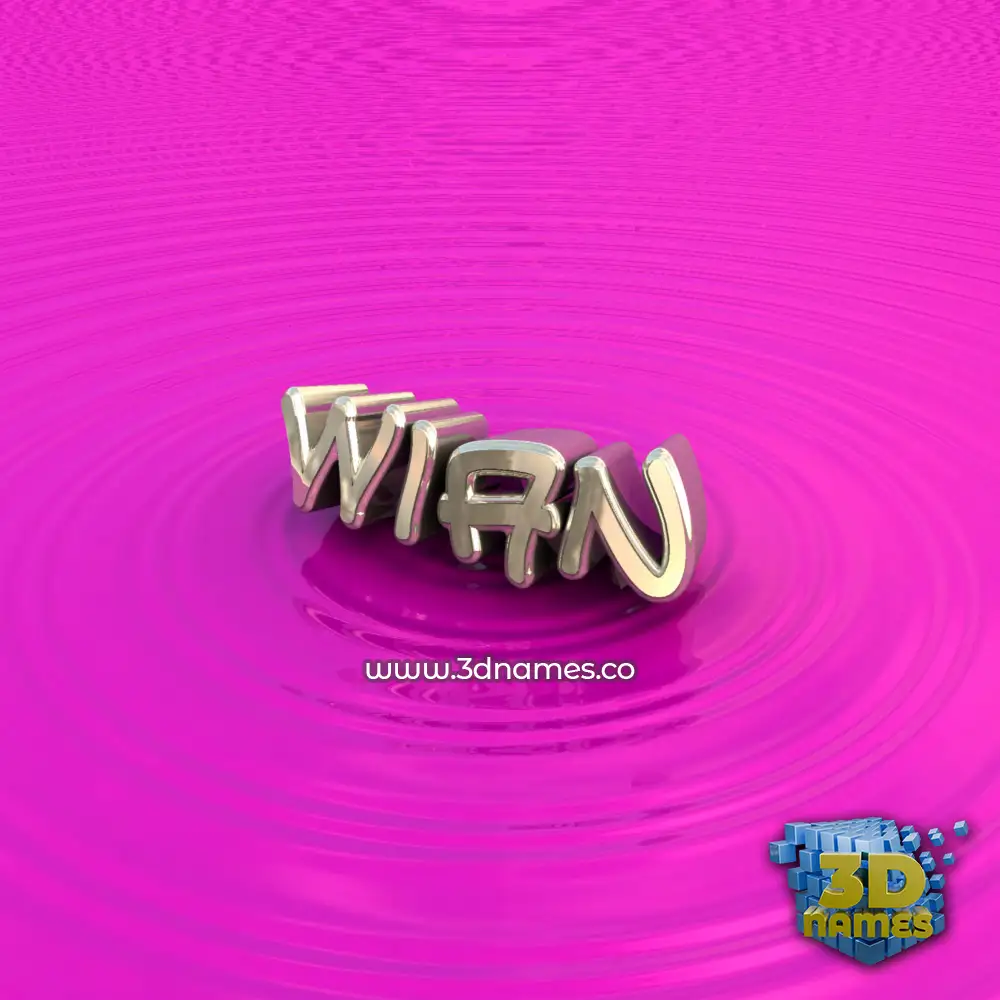 wian in Pink Graffiti style - 3D name wallpaper