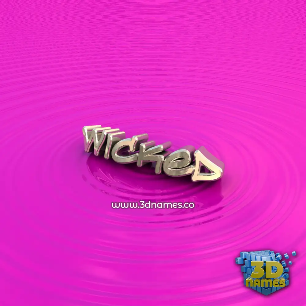 wicked in Pink Graffiti style - 3D name wallpaper
