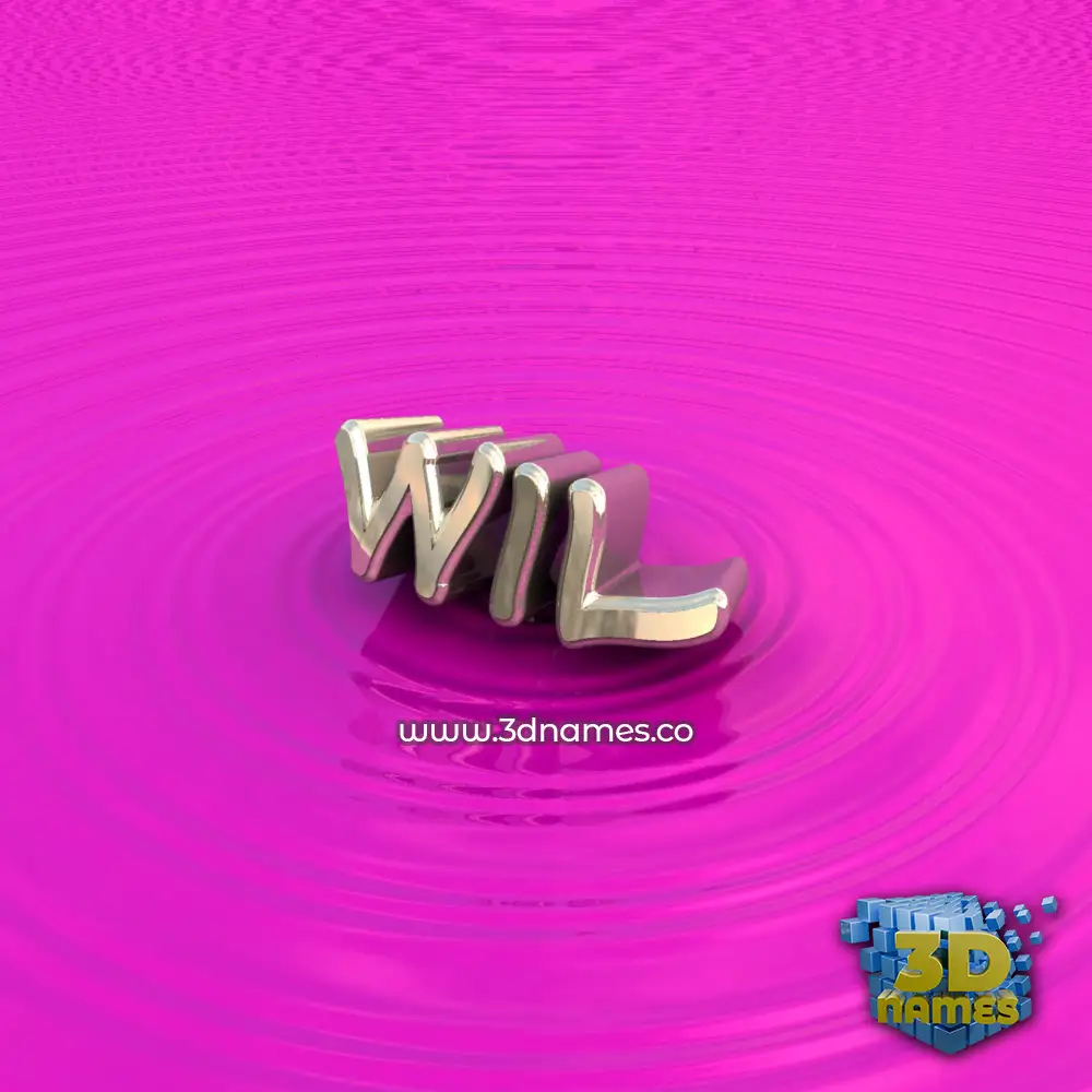 wil in Pink Graffiti style - 3D name wallpaper