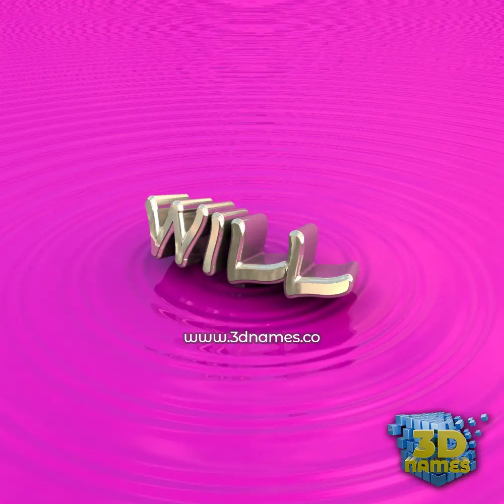 will in Pink Graffiti style - 3D name wallpaper