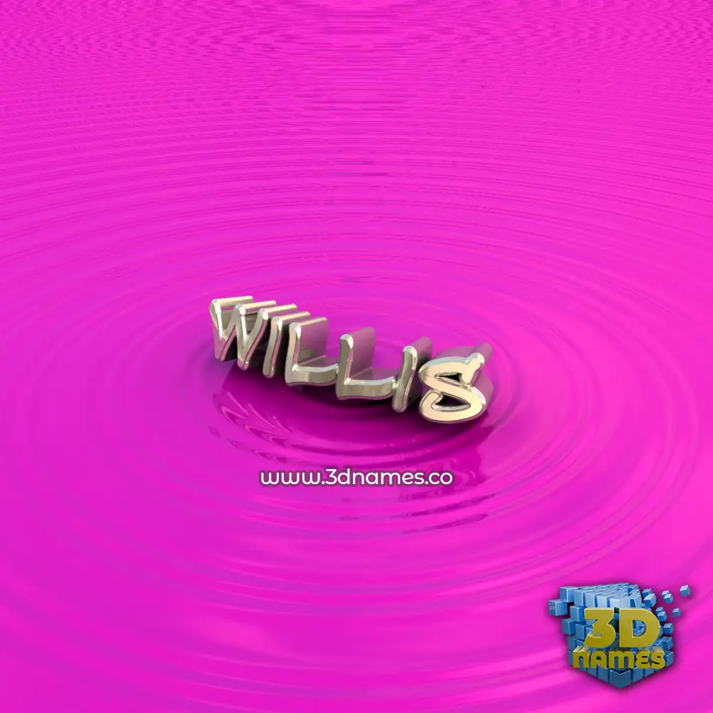 willis in Pink Graffiti style - 3D name wallpaper