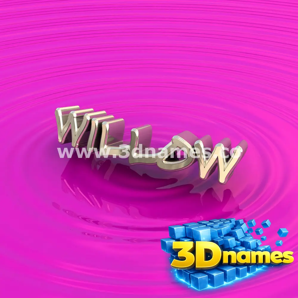 willow in Pink Graffiti style - 3D name wallpaper