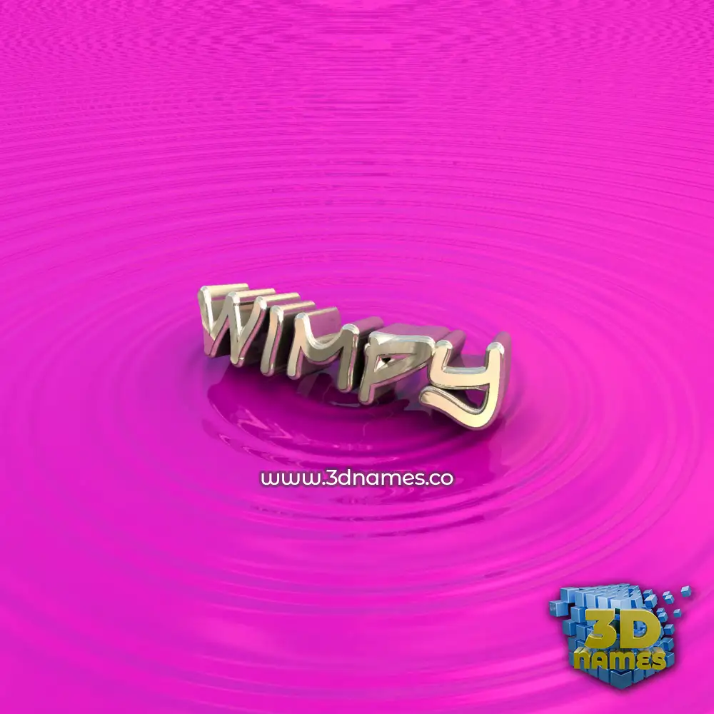 wimpy in Pink Graffiti style - 3D name wallpaper