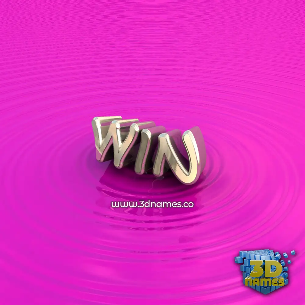 win in Pink Graffiti style - 3D name wallpaper