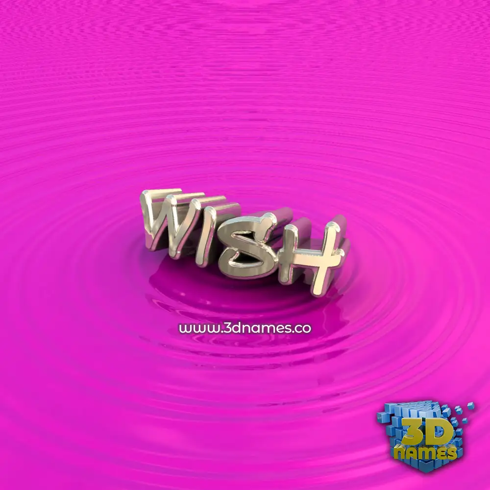 wish in Pink Graffiti style - 3D name wallpaper